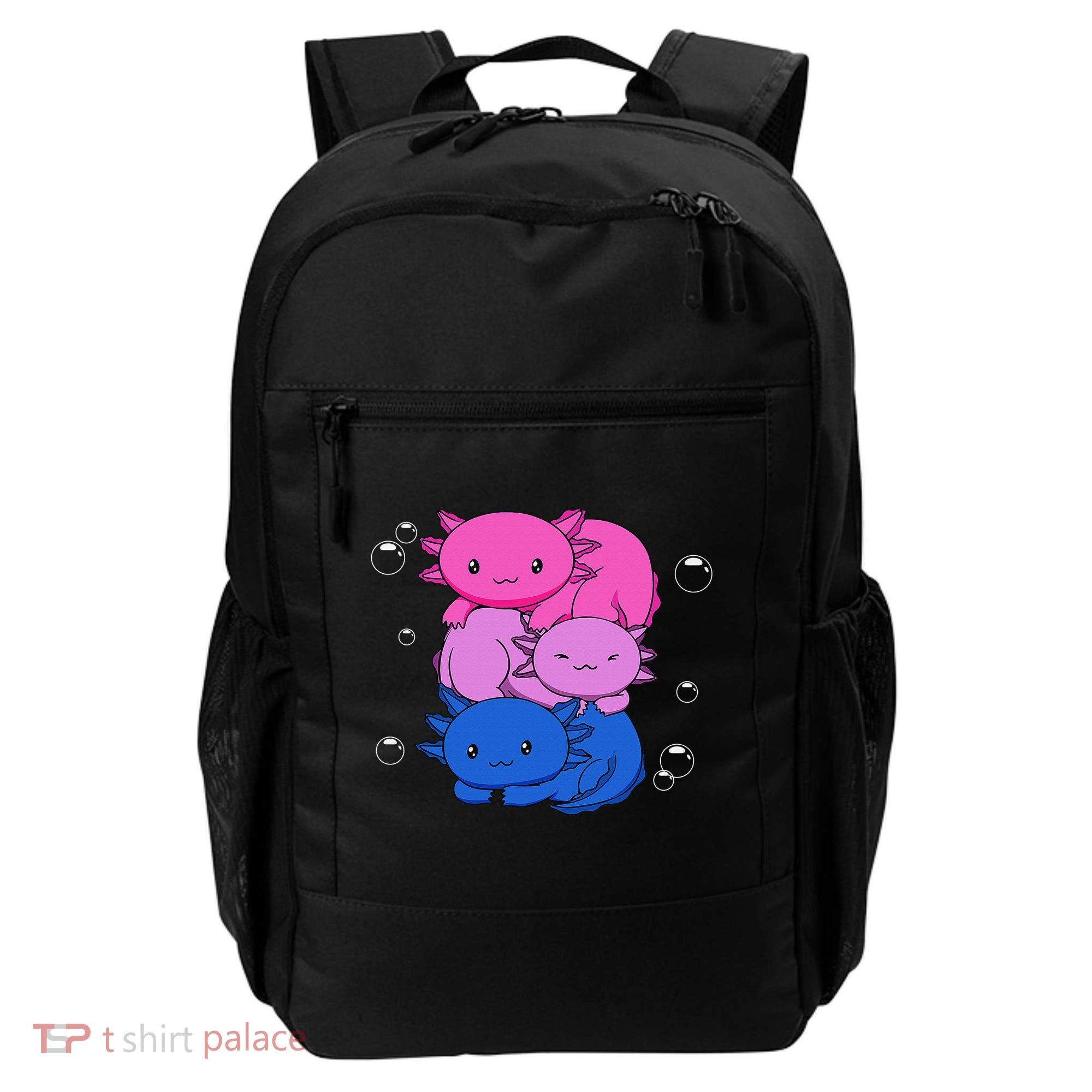 Kawaii Axolotl Pile Bisexual Pride Flag Bi LGBTQ  Backpack