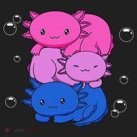 Kawaii Axolotl Pile Bisexual Pride Flag Bi LGBTQ  Beanie thumb 2