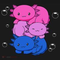 Kawaii Axolotl Pile Bisexual Pride Flag Bi LGBTQ  Women's Hoodie thumb 2