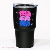Kawaii Axolotl Pile Bisexual Pride Flag Bi LGBTQ  Tumbler thumb 0