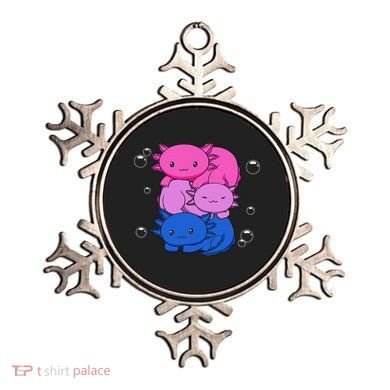 Kawaii Axolotl Pile Bisexual Pride Flag Bi LGBTQ  Ornament