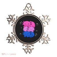 Kawaii Axolotl Pile Bisexual Pride Flag Bi LGBTQ  Ornament thumb 0