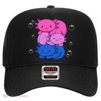Kawaii Axolotl Pile Bisexual Pride Flag Bi LGBTQ  Hat thumb 0