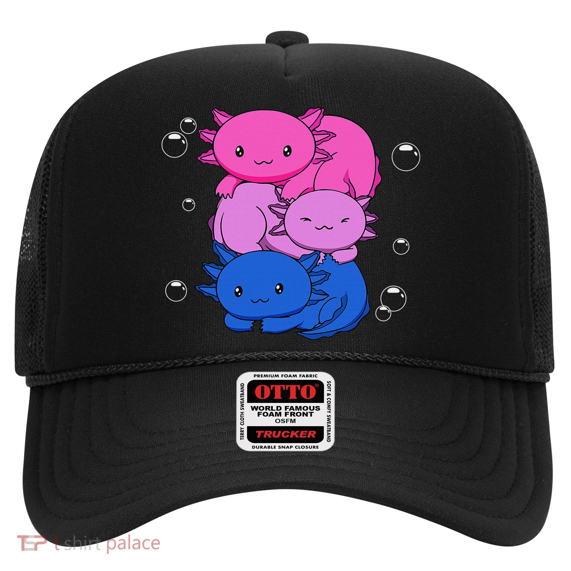 Kawaii Axolotl Pile Bisexual Pride Flag Bi LGBTQ  Hat