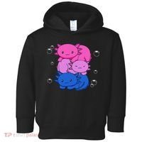 Kawaii Axolotl Pile Bisexual Pride Flag Bi LGBTQ  Toddler Hoodie thumb 0
