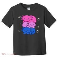 Kawaii Axolotl Pile Bisexual Pride Flag Bi LGBTQ  Toddler T-Shirt thumb 0