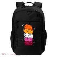 Kawaii Axolotl Pile Lesbian Pride Flag LGBTQ Backpack thumb 0