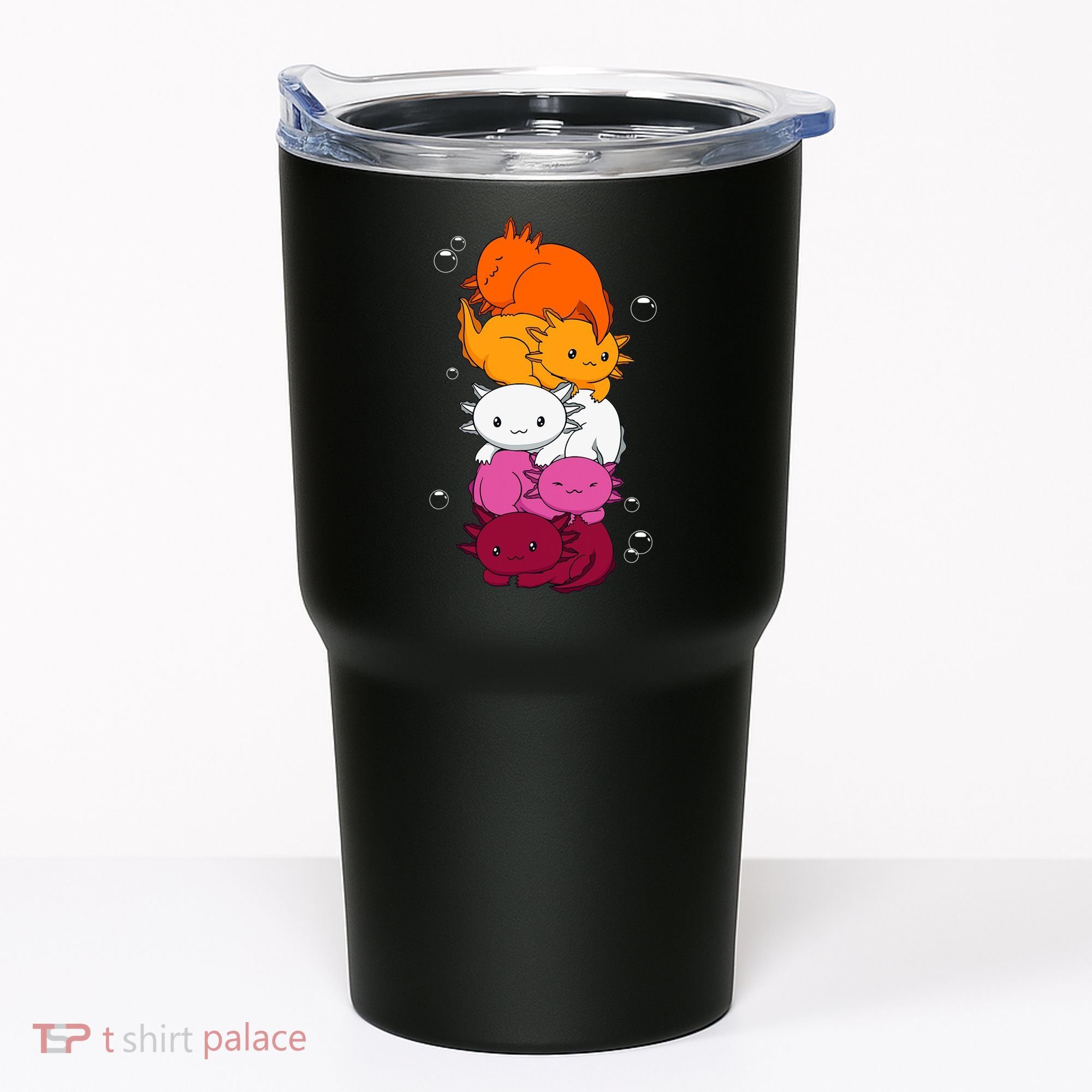 Kawaii Axolotl Pile Lesbian Pride Flag LGBTQ Tumbler