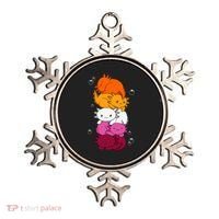 Kawaii Axolotl Pile Lesbian Pride Flag LGBTQ Ornament thumb 0