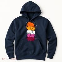Kawaii Axolotl Pile Lesbian Pride Flag LGBTQ Hoodie thumb 0