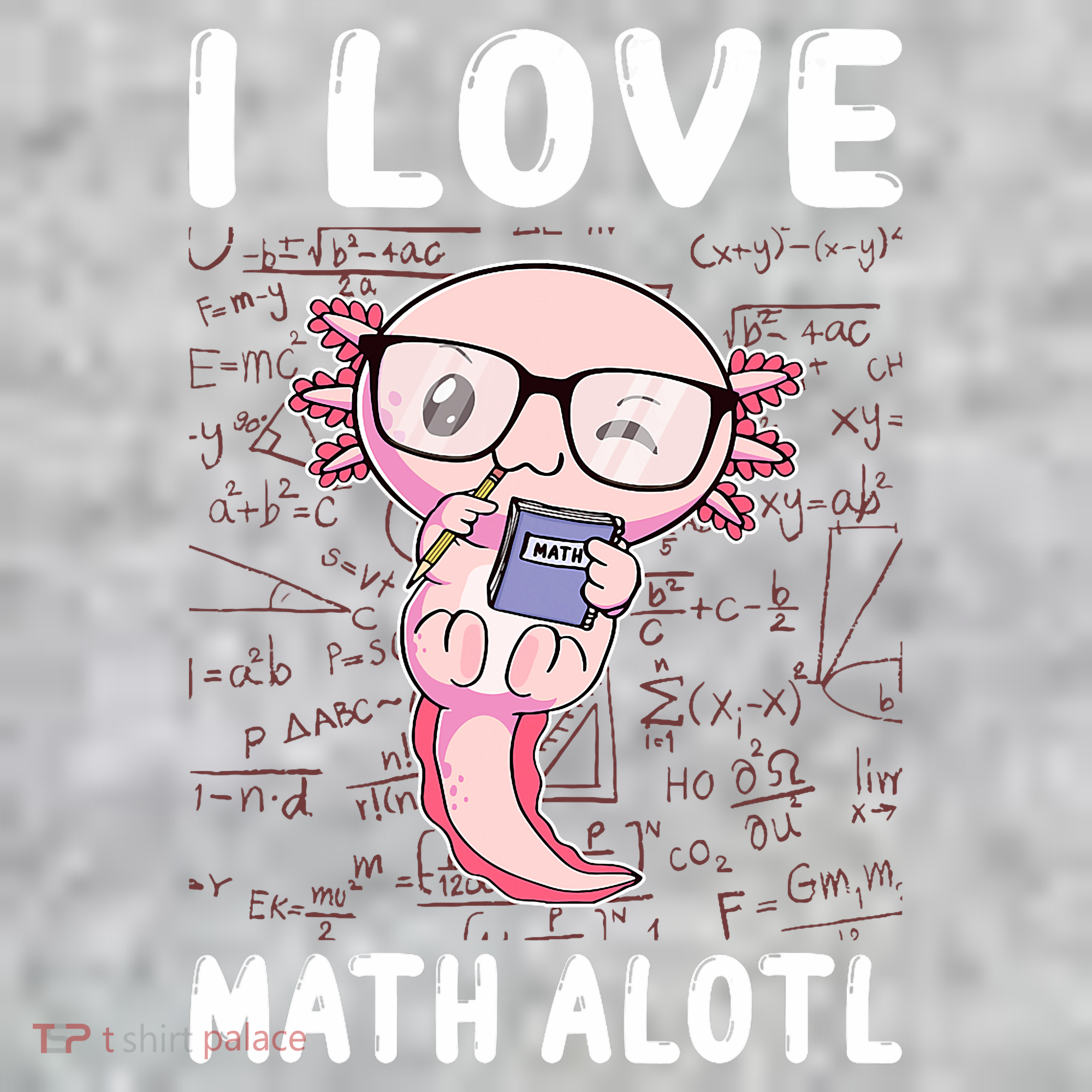 Kawaii Axolotl Pun Funny I Love Math Alotl Math The Baniff Cuffed Pom Beanie