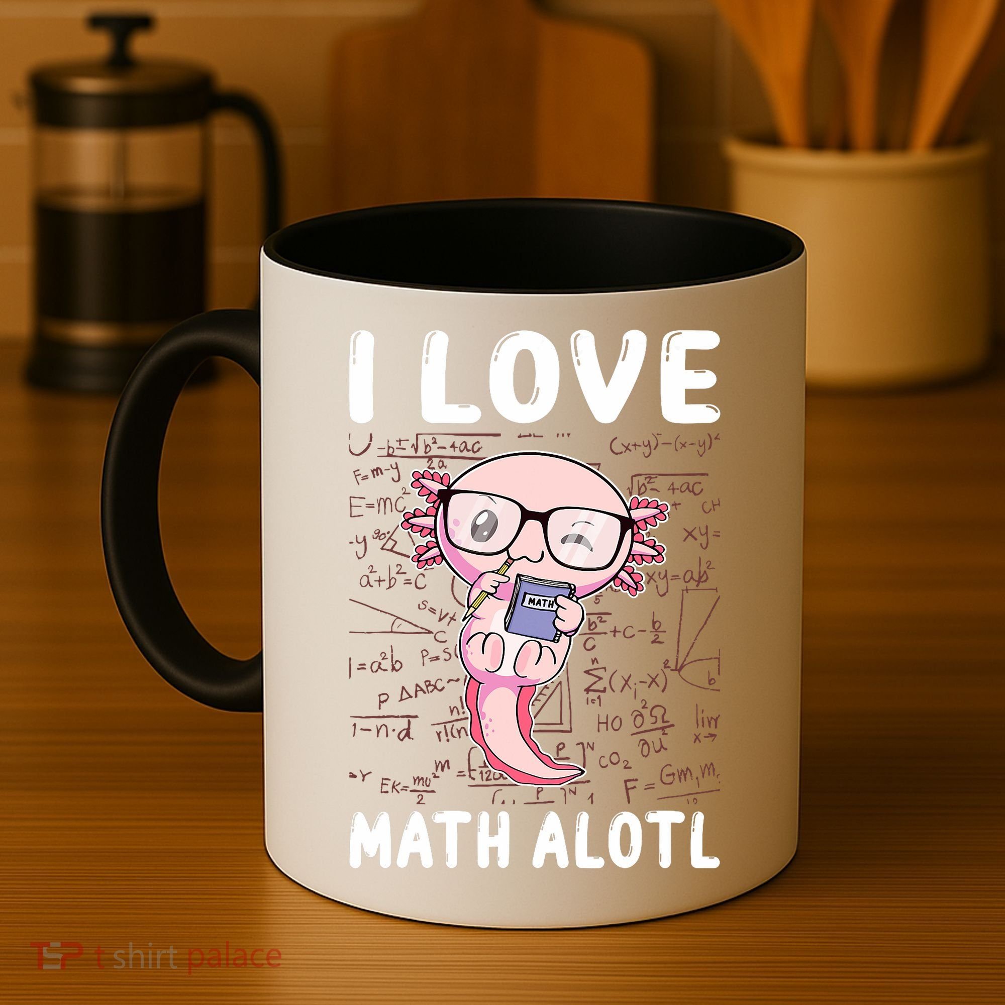 Kawaii Axolotl Pun Funny I Love Math Alotl Math Coffee Mug