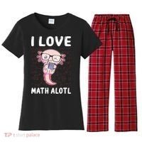 Kawaii Axolotl Pun Funny I Love Math Alotl Math Women's Flannel Pajama Set thumb 0