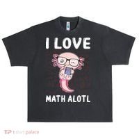Kawaii Axolotl Pun Funny I Love Math Alotl Math Urban Oversized Heavyweight T-Shirt thumb 0