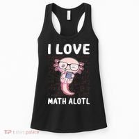 Kawaii Axolotl Pun Funny I Love Math Alotl Math Women's Tank Top thumb 0