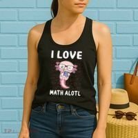 Kawaii Axolotl Pun Funny I Love Math Alotl Math Women's Tank Top thumb 2