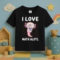 Kawaii Axolotl Pun Funny I Love Math Alotl Math Toddler T-Shirt thumb 3