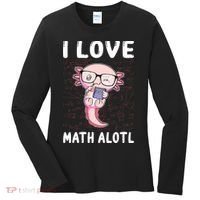 Kawaii Axolotl Pun Funny I Love Math Alotl Math Women's Long Sleeve Shirt thumb 0