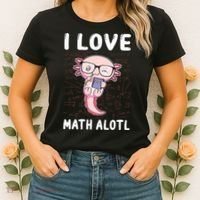 Kawaii Axolotl Pun Funny I Love Math Alotl Math Women's T-Shirt thumb 2