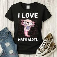 Kawaii Axolotl Pun Funny I Love Math Alotl Math Women's T-Shirt thumb 3