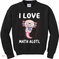 Kawaii Axolotl Pun Funny I Love Math Alotl Math Kids Sweatshirt thumb 0