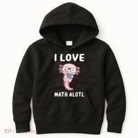Kawaii Axolotl Pun Funny I Love Math Alotl Math Kids Hoodie thumb 0