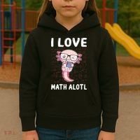Kawaii Axolotl Pun Funny I Love Math Alotl Math Kids Hoodie thumb 3
