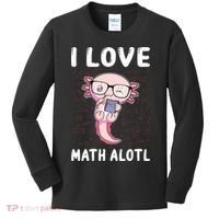 Kawaii Axolotl Pun Funny I Love Math Alotl Math Kids Long Sleeve Shirt thumb 0