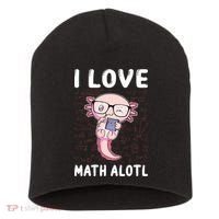 Kawaii Axolotl Pun Funny I Love Math Alotl Math Short Acrylic Beanie thumb 0
