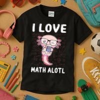 Kawaii Axolotl Pun Funny I Love Math Alotl Math Kids T-Shirt thumb 3