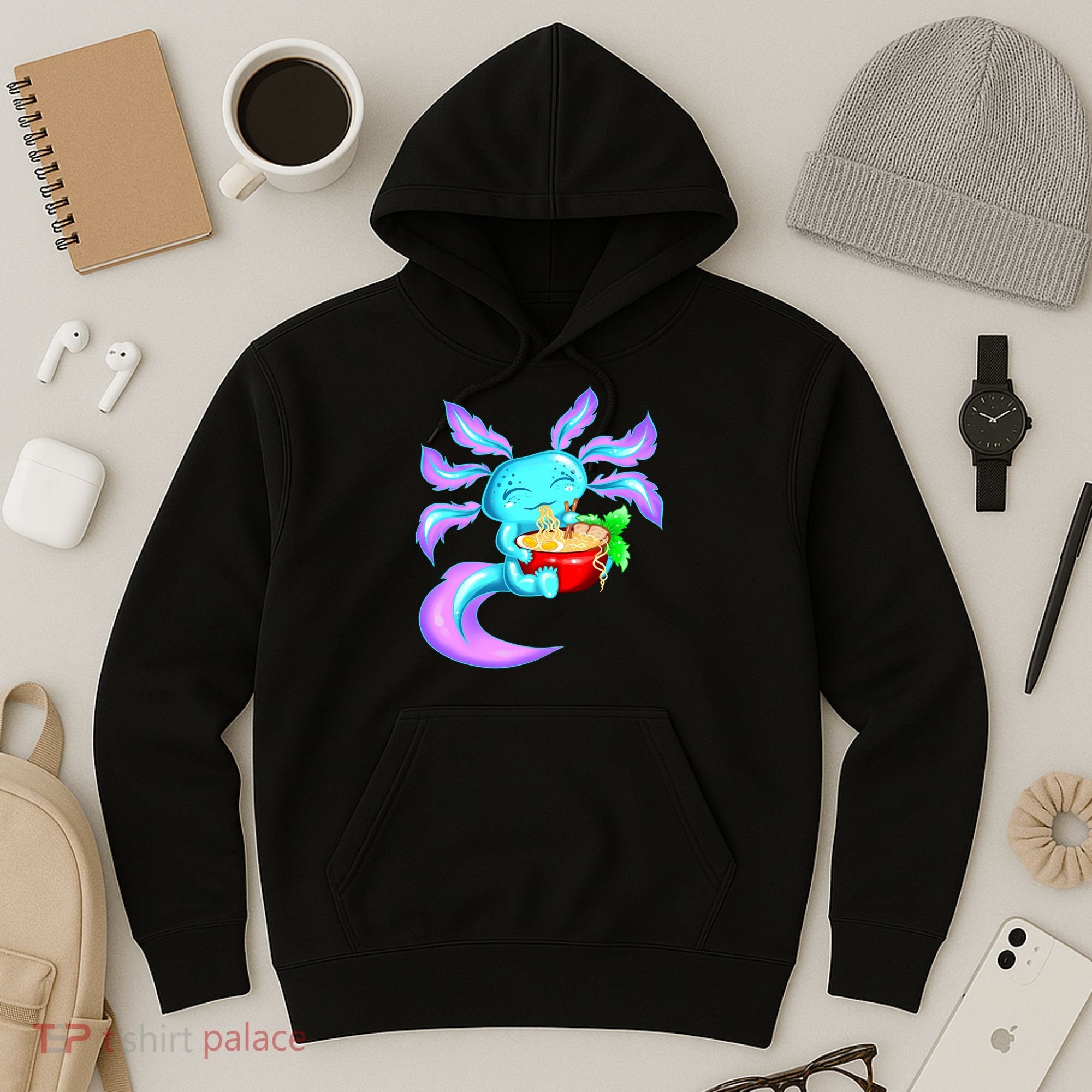 Kawaii Axolotl Ramen Cute Miracle Amphibian Hoodie