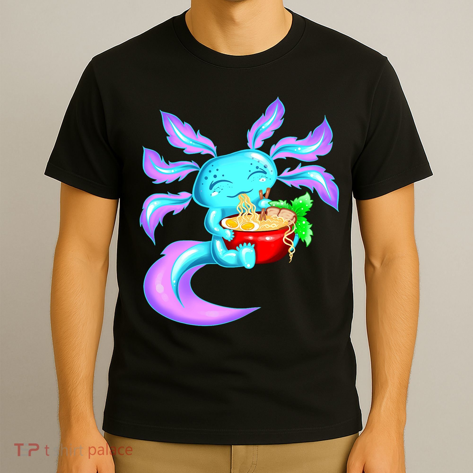 Kawaii Axolotl Ramen Cute Miracle Amphibian T-Shirt
