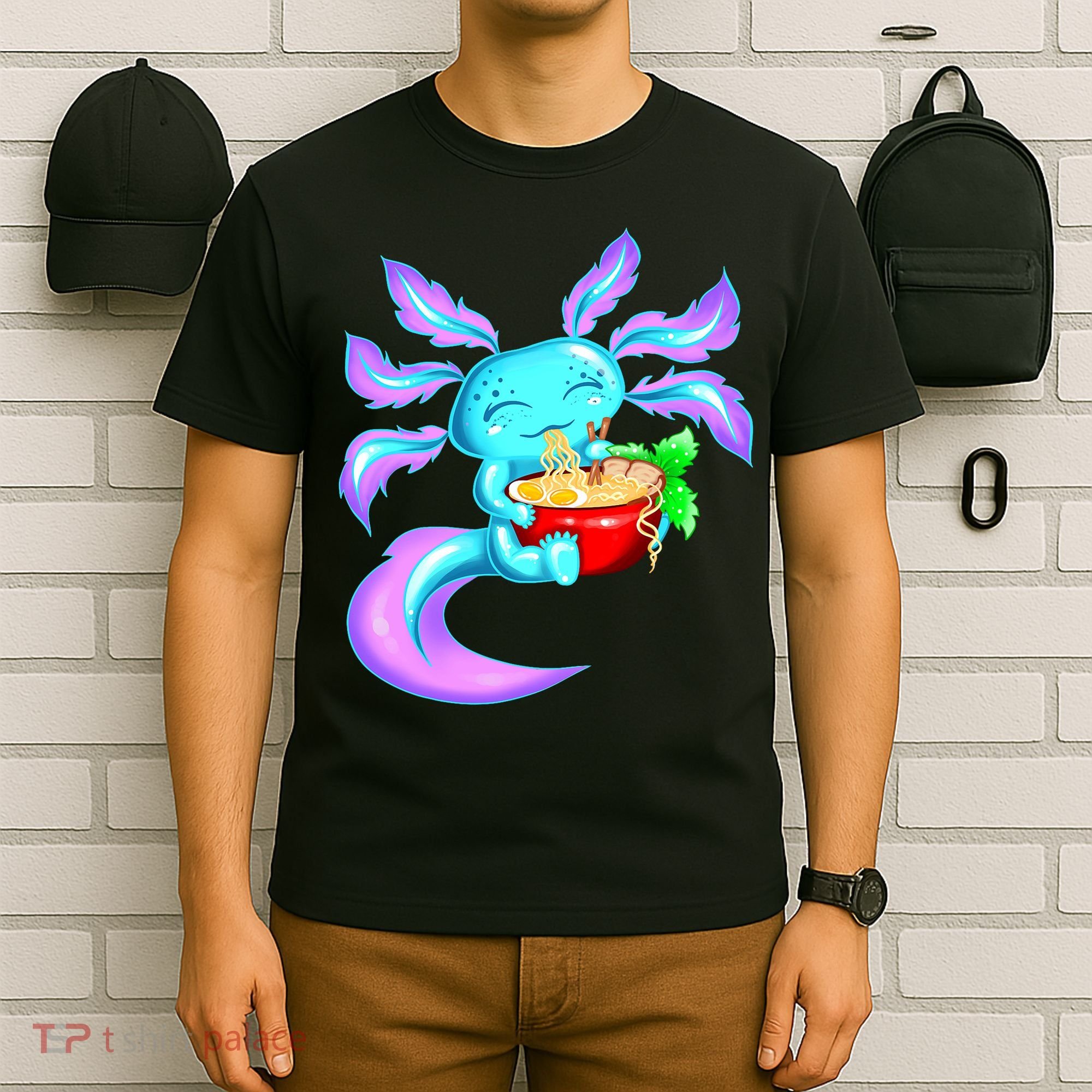Kawaii Axolotl Ramen Cute Miracle Amphibian T-Shirt