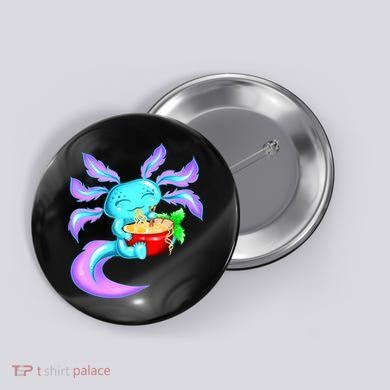 Kawaii Axolotl Ramen Cute Miracle Amphibian Button