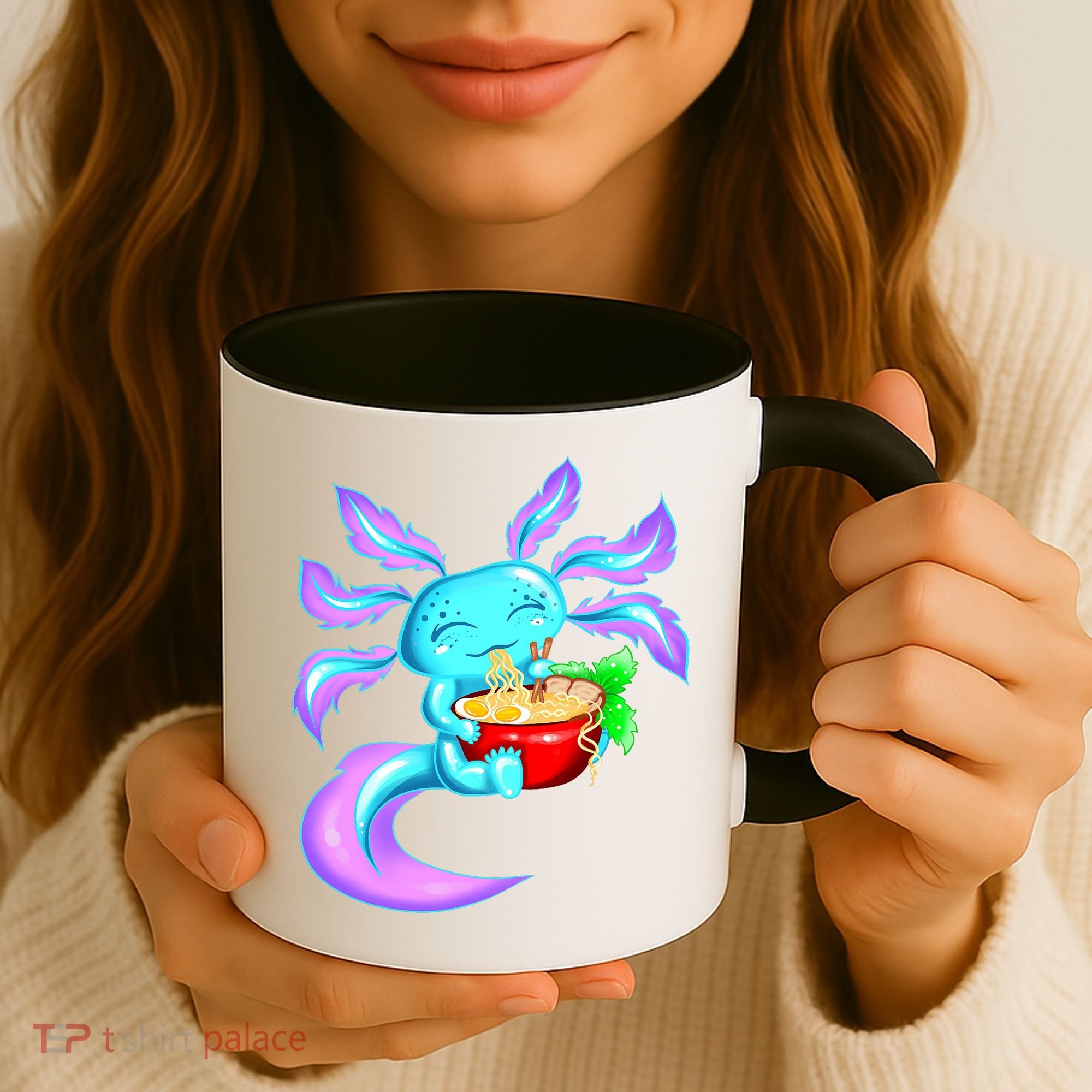 Kawaii Axolotl Ramen Cute Miracle Amphibian Coffee Mug