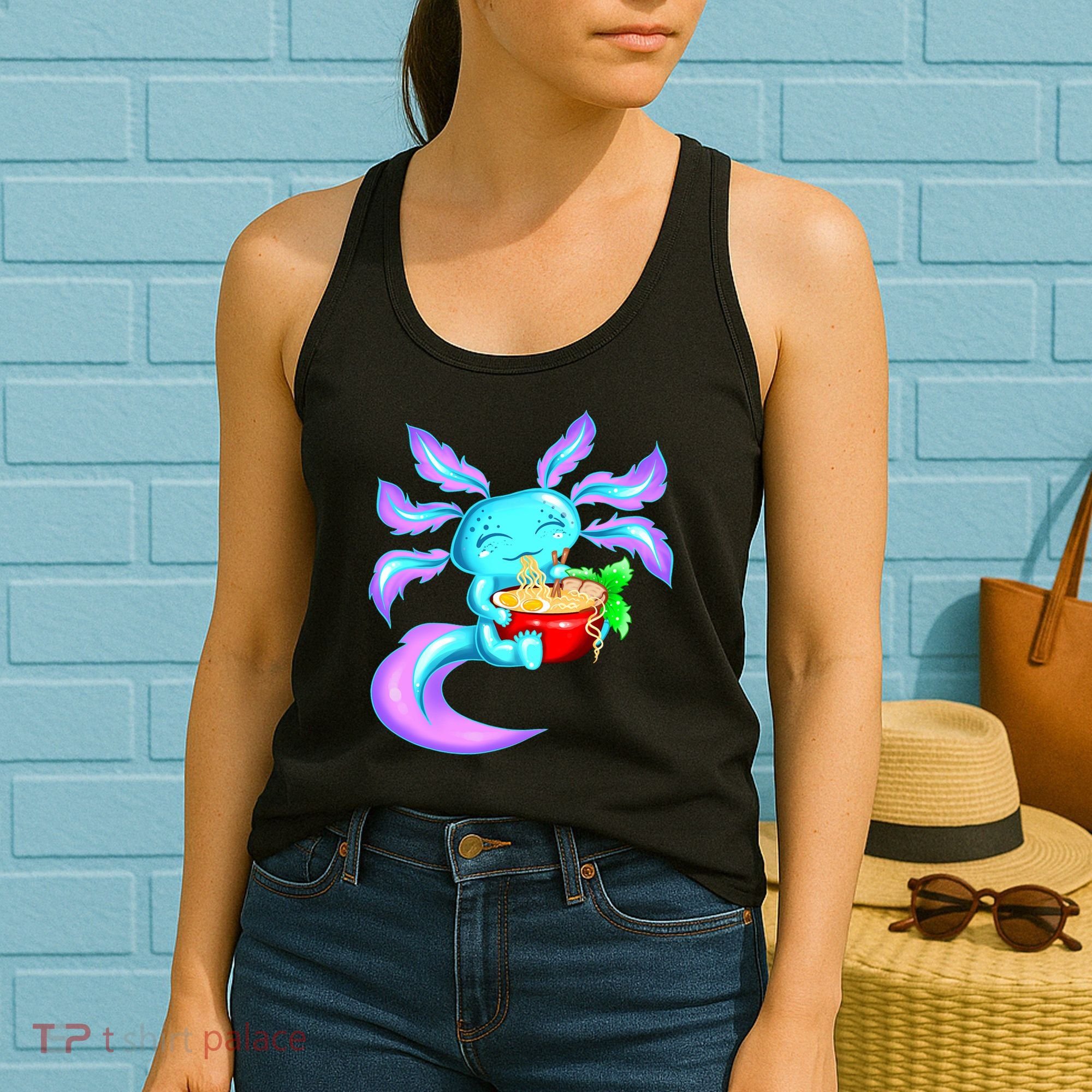 Kawaii Axolotl Ramen Cute Miracle Amphibian Women's Tank Top