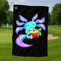 Kawaii Axolotl Ramen Cute Miracle Amphibian Golf Towel thumb 1