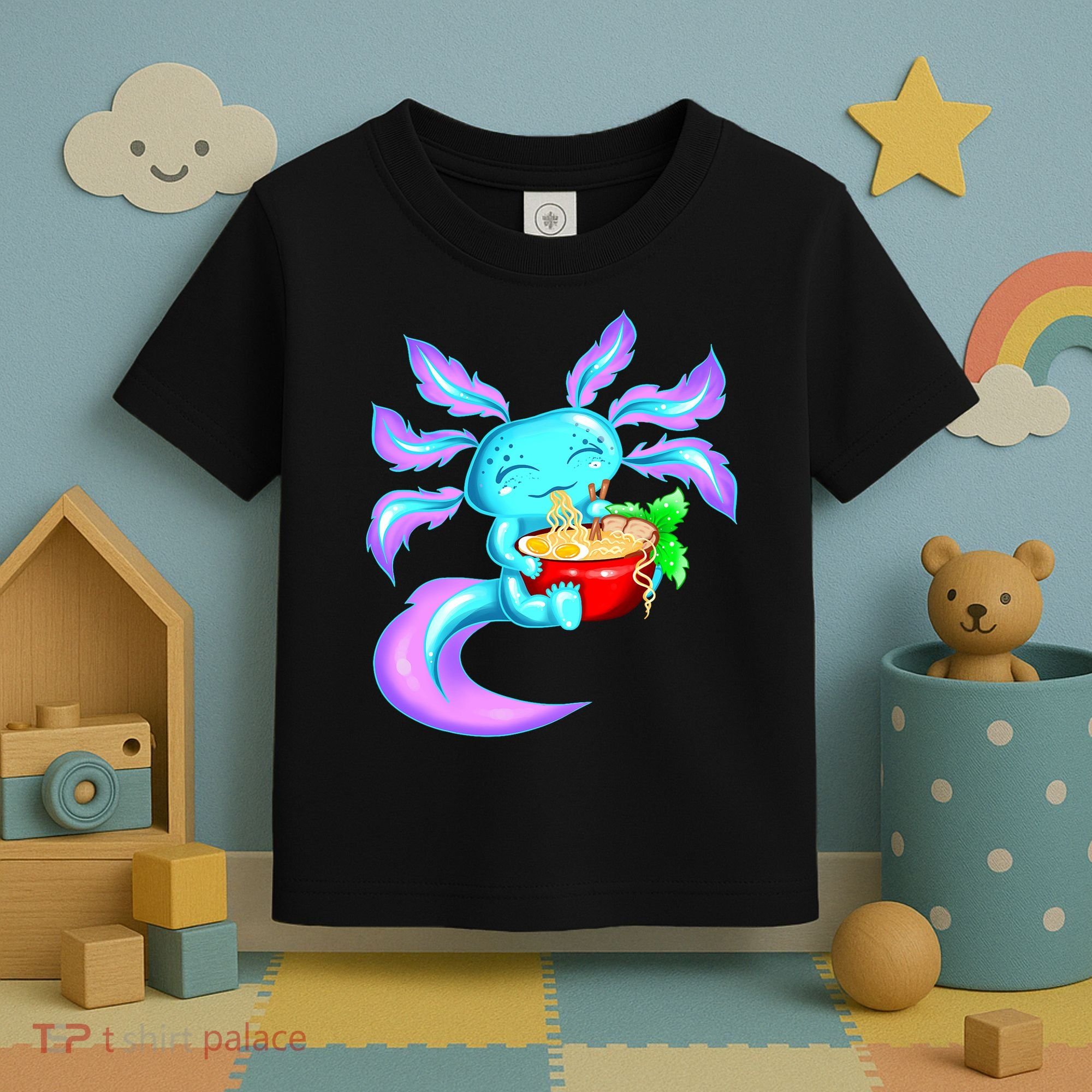 Kawaii Axolotl Ramen Cute Miracle Amphibian Toddler T-Shirt