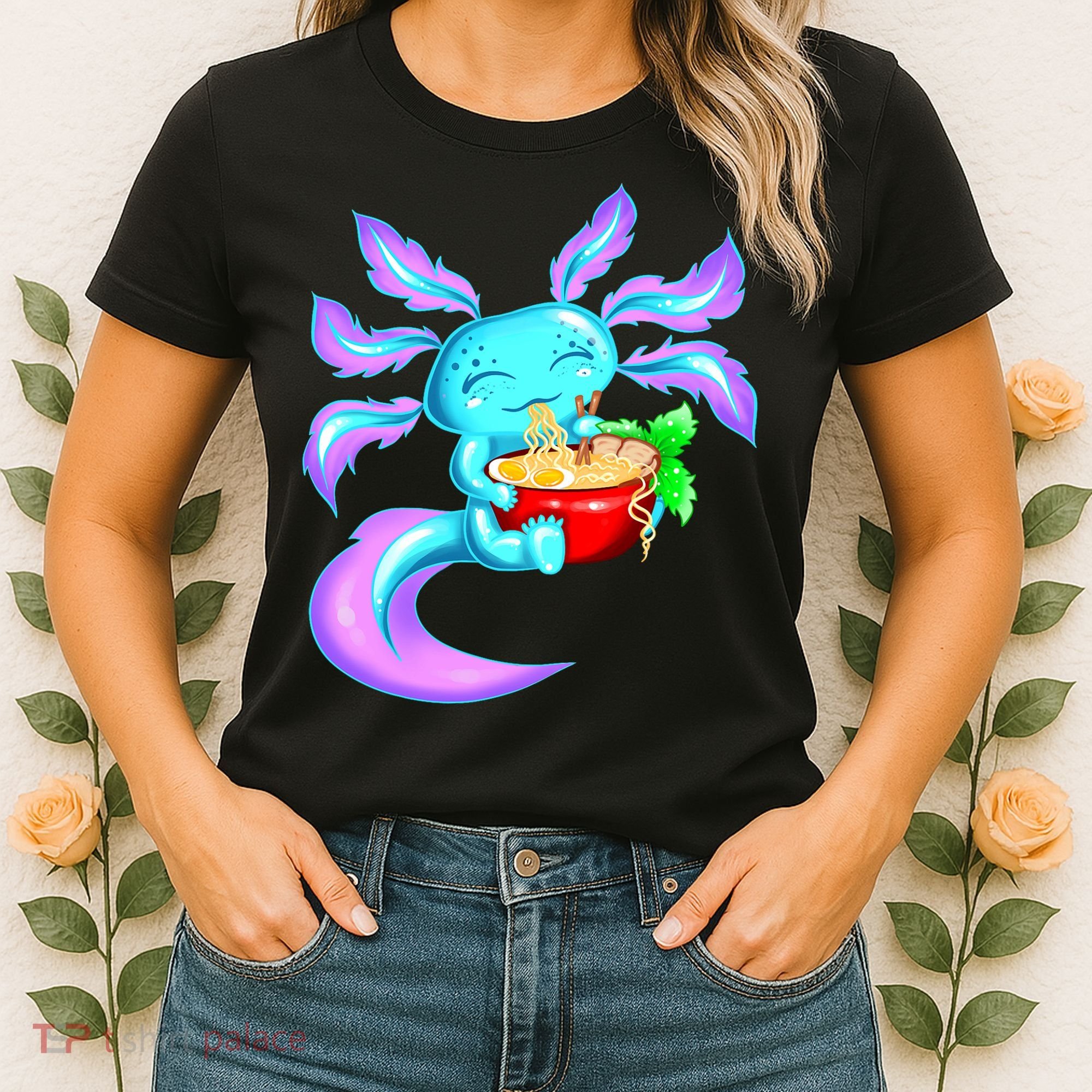 Kawaii Axolotl Ramen Cute Miracle Amphibian Women's T-Shirt
