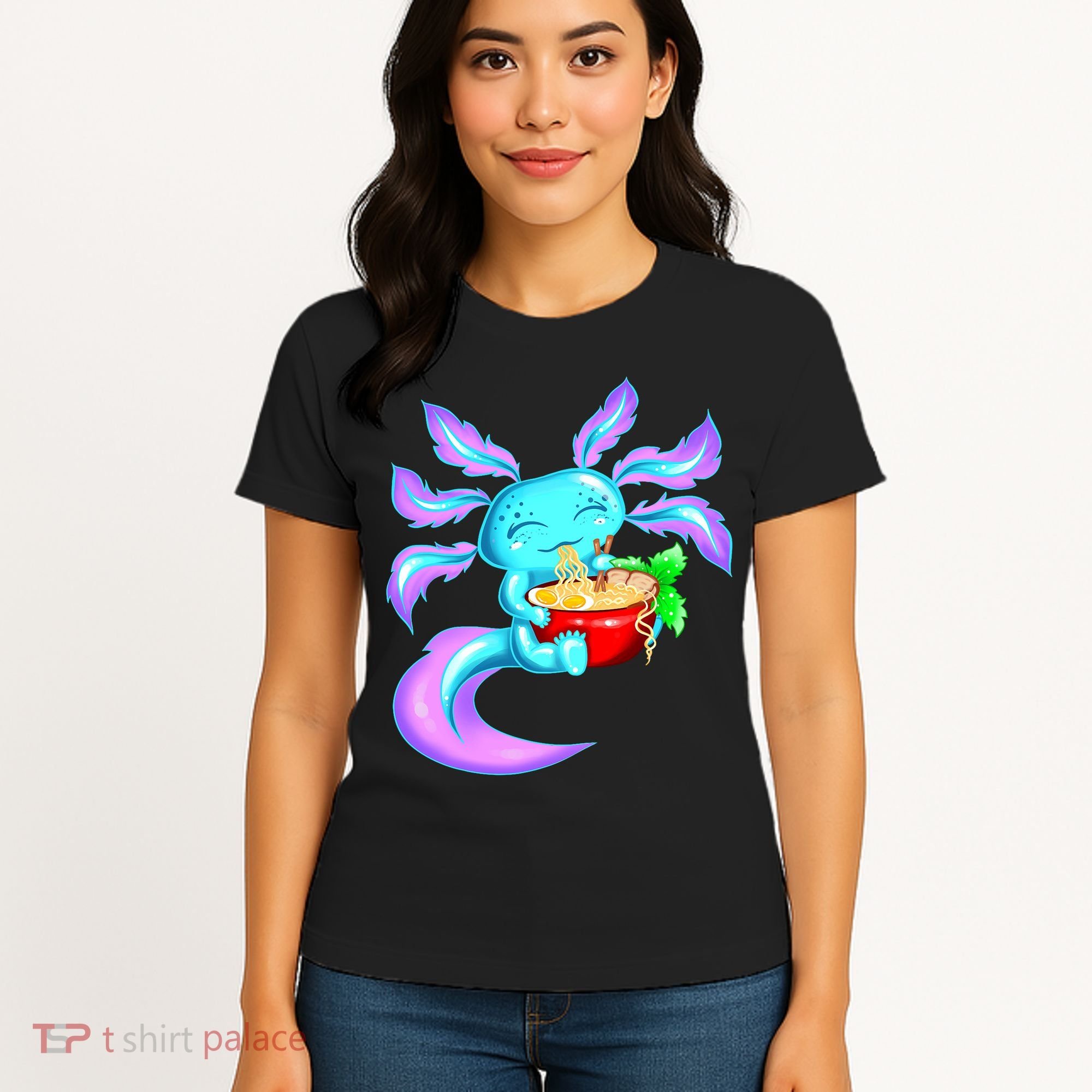 Kawaii Axolotl Ramen Cute Miracle Amphibian Women's T-Shirt