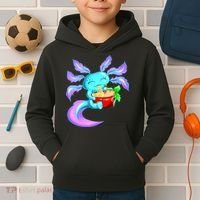 Kawaii Axolotl Ramen Cute Miracle Amphibian Kids Hoodie thumb 2