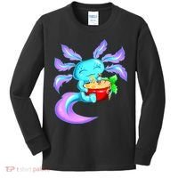 Kawaii Axolotl Ramen Cute Miracle Amphibian Kids Long Sleeve Shirt thumb 0