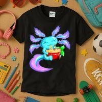 Kawaii Axolotl Ramen Cute Miracle Amphibian Kids T-Shirt thumb 3