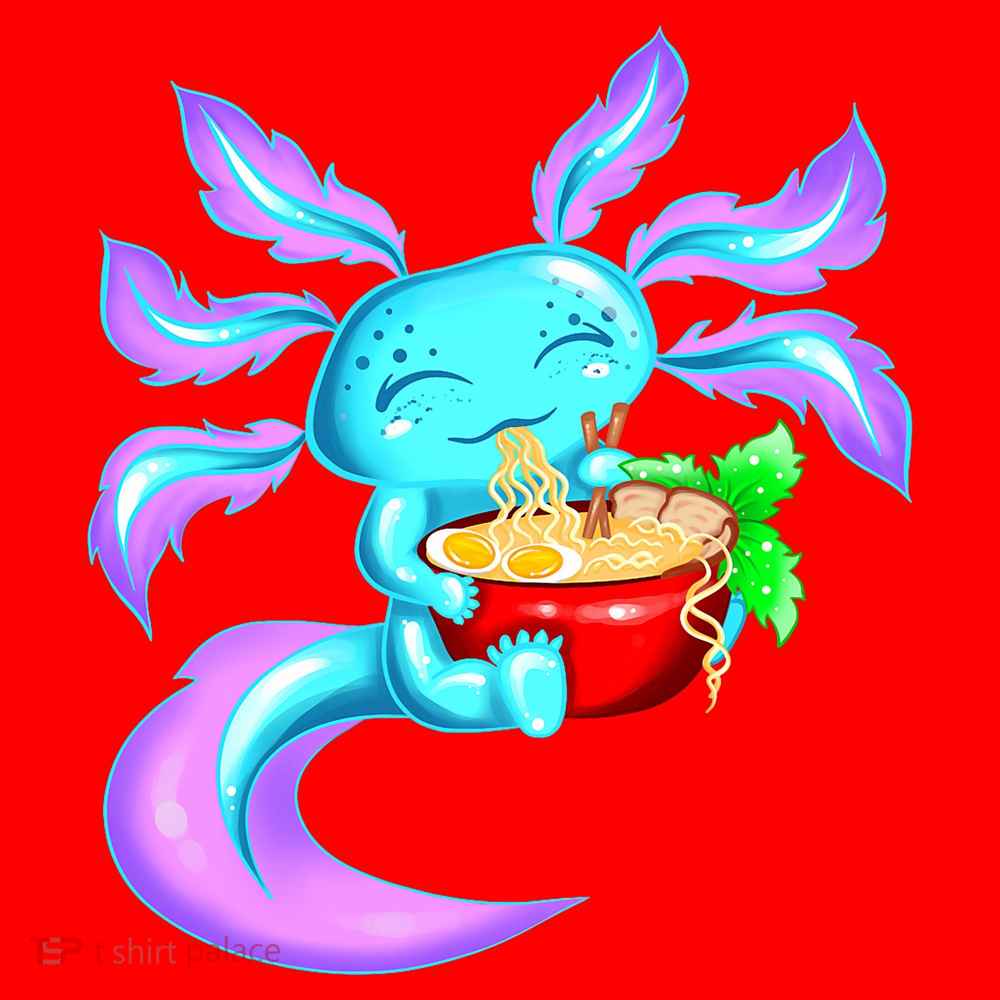 Kawaii Axolotl Ramen Cute Miracle Amphibian Santa Hat