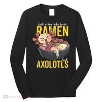 Kawaii Axolotl Ramen Noodle Anime Kawaii Axolotl Long Sleeve Shirt thumb 0
