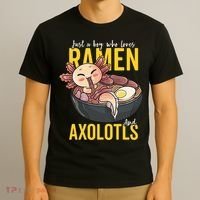 Kawaii Axolotl Ramen Noodle Anime Kawaii Axolotl T-Shirt thumb 3