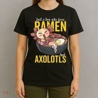 Kawaii Axolotl Ramen Noodle Anime Kawaii Axolotl T-Shirt thumb 4