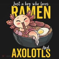 Kawaii Axolotl Ramen Noodle Anime Kawaii Axolotl V-Neck T-Shirt thumb 3
