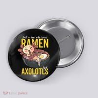 Kawaii Axolotl Ramen Noodle Anime Kawaii Axolotl Button thumb 0