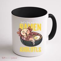 Kawaii Axolotl Ramen Noodle Anime Kawaii Axolotl Coffee Mug thumb 1